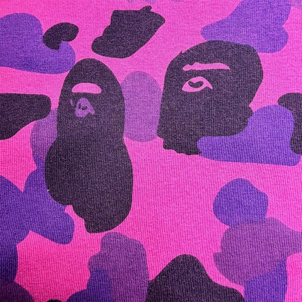 A BATHING APE Split Two Tone Leopard Ape Print Tee - Picture 6 of 9